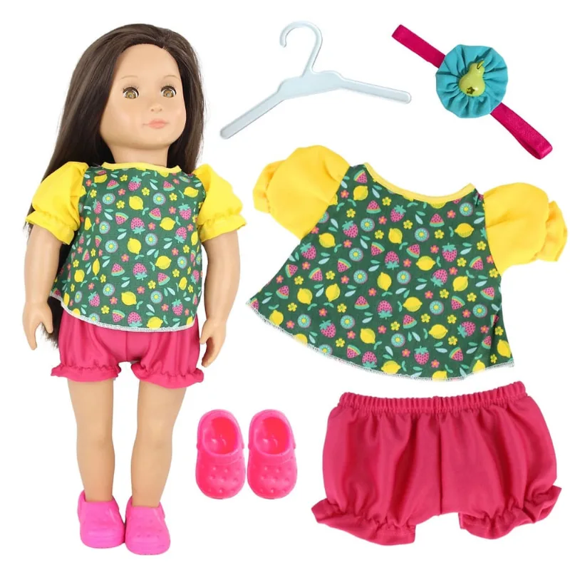 Kit roupa boneca para our generation - salada de fruta - 5 pçs - Casinha 4