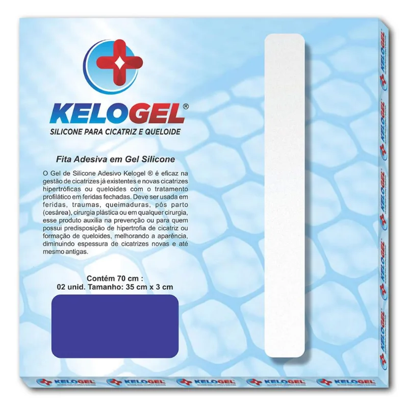 Lamina Em Gel De Silicone Para Cicatriz 70cmx3cm Kelogel