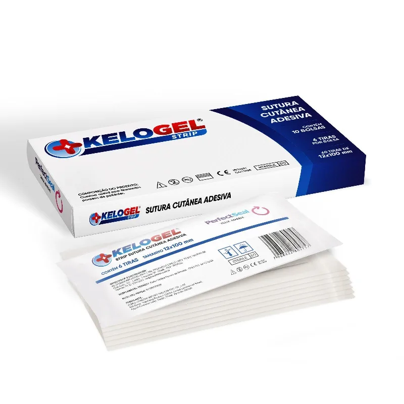 Kelogel Strip Sutura Cutânea Adesiva Com 60 Tiras 12mmx100mm