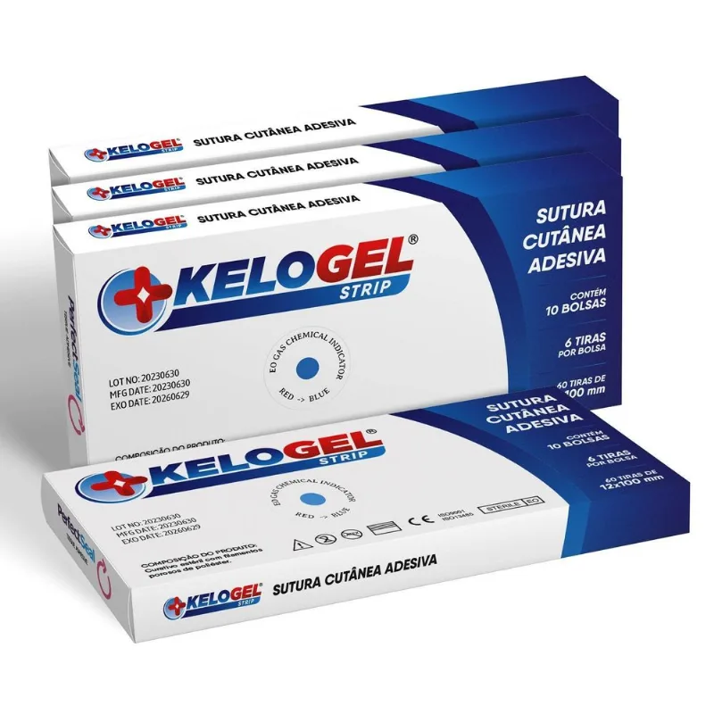 Kelogel Strip Sutura Cutânea Adesiva 240 Tiras 12mmx100mm