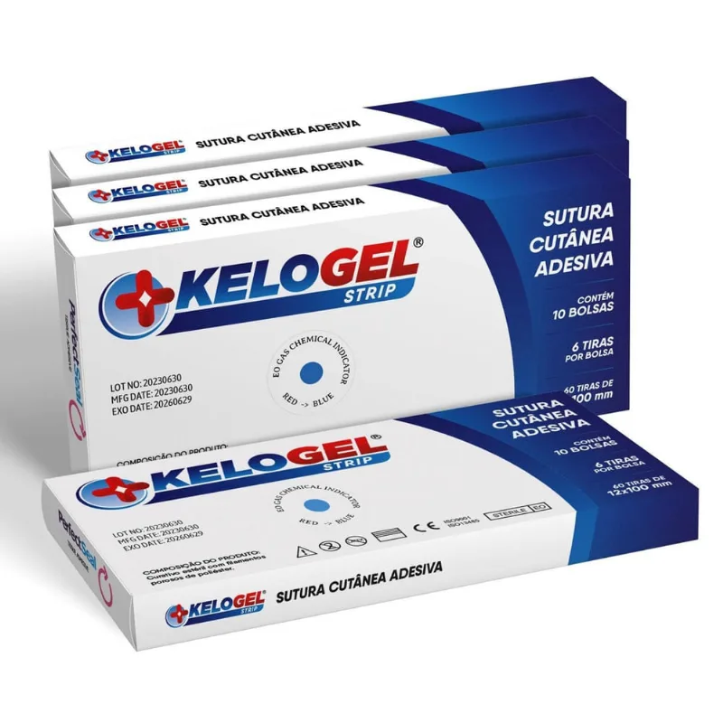 Tira Sutura Kelogel Strip 12Mmx100Mm Ponto Falso 240 Tiras