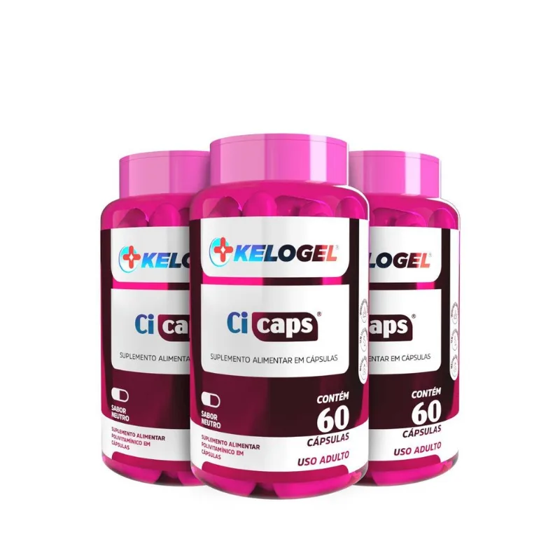 Cicaps Multivitamínico Cicatrização 180 Capsulas Kelogel
