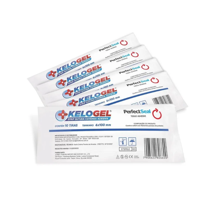 Tira Sutura Kelogel Strip 6Mmx100Mm Ponto Falso 50 Tiras