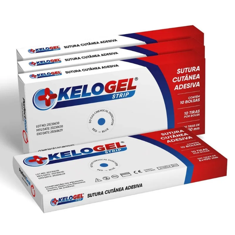 Tira Sutura Kelogel Strip 6Mmx100Mm Ponto Falso 400 Tiras