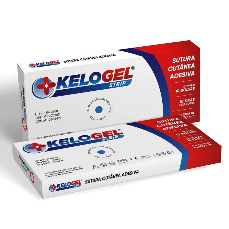 Sutura Cutânea Ponto Falso Kelogel Strip 6Mmx100Mm 200Un