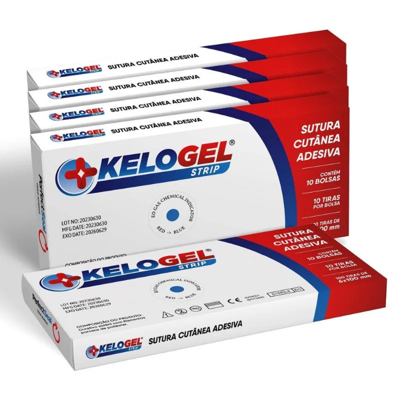 Sutura Cutânea Ponto Falso Kelogel Strip 6Mmx100Mm 500Un