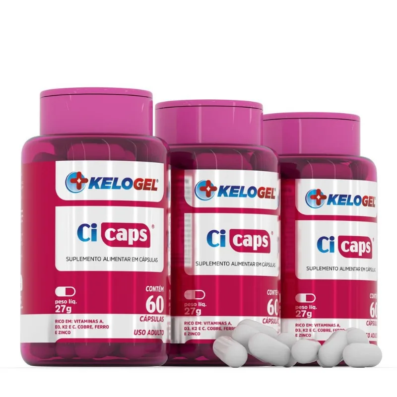 Polivitamínico Para Cicatrização Cicaps 180 Caps Kelogel