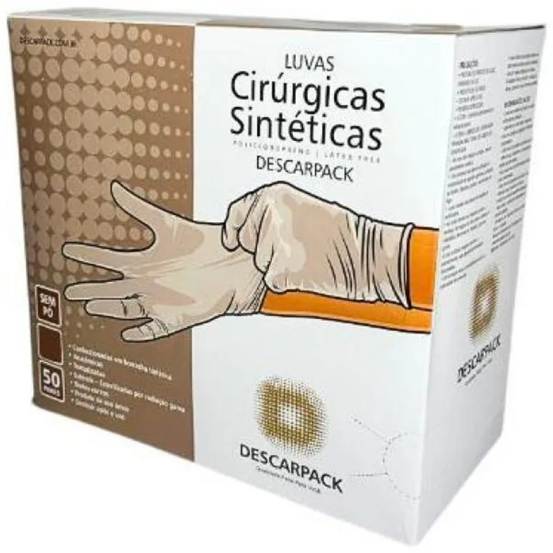 Kit Luvas Sintética Cirúrgicas Policloropreno 500un Tam. 7,5
