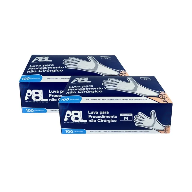 Kit Luva Procedimento Não Cirúrgico Látex Pó Abl 200un Tam:m
