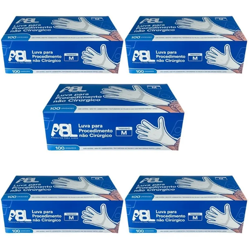 Kit Luva Procedimento Não Cirúrgico Látex Sem Pó Abl 500un