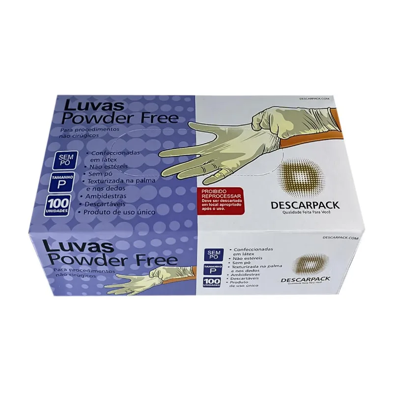 Kit Luva Não Cirúrgica Látex S/ Pó Descarpack 1000un Tam: G