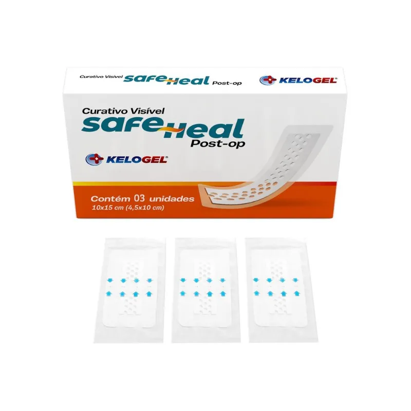 Curativo Visível Safeheal Post-op 10x15 (4,5x10) 3un Kelogel