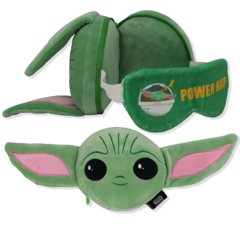 Máscara De Dormir Com Almofada Sleepy Mask 2 Em 1 Baby Yoda - LC - Brinquedos