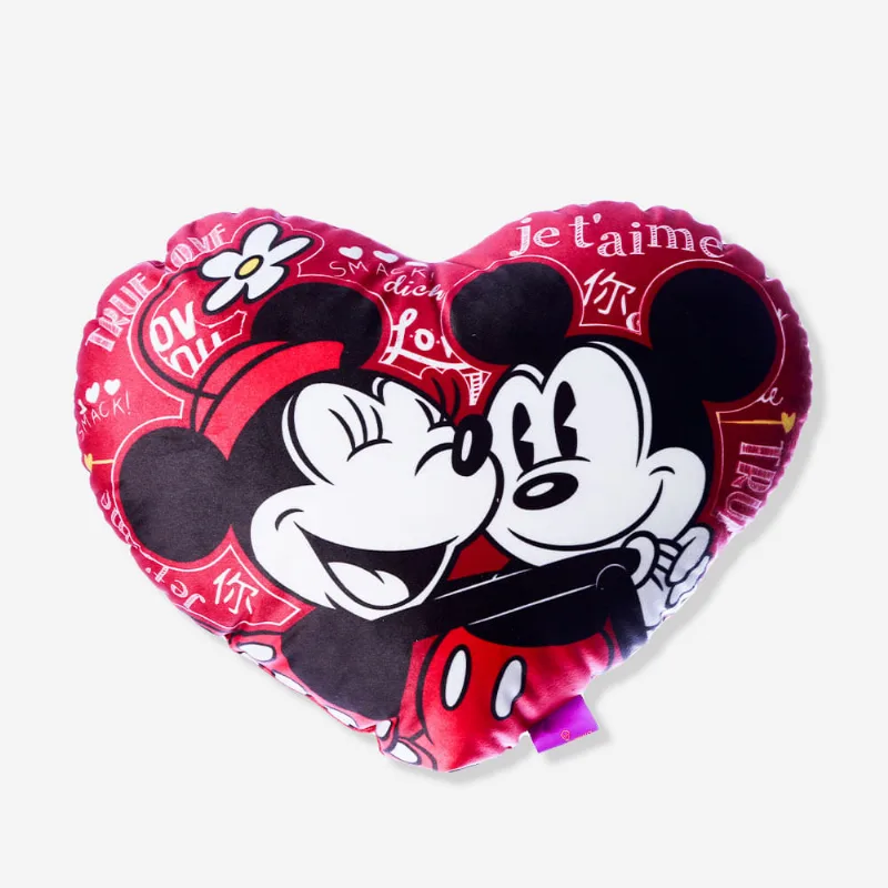 Almofada Formato Coração Mickey e Minnie Love You - Disney