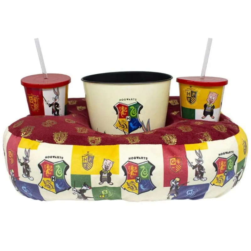 Kit Pipoca E Almofada Zona Criativa Harry Potter WB 1magnus Vermelho Escuro