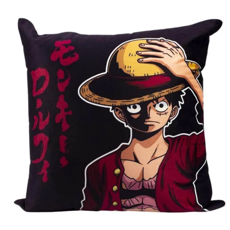 Almofada Fibra Veludo 40x40cm - One Piece Luffy To Be Continued - Zona Criativa