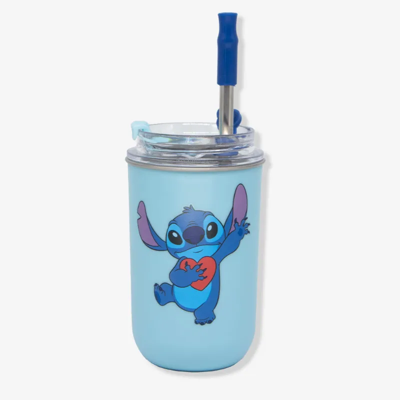 Copo Neo com Canudo Stitch Namorados – Disney