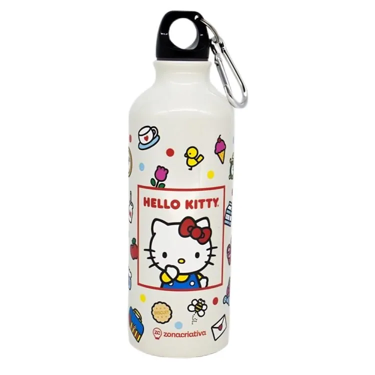 Garrafa Alumínio 500ml Com Mosquetão Hello Kitty - LC