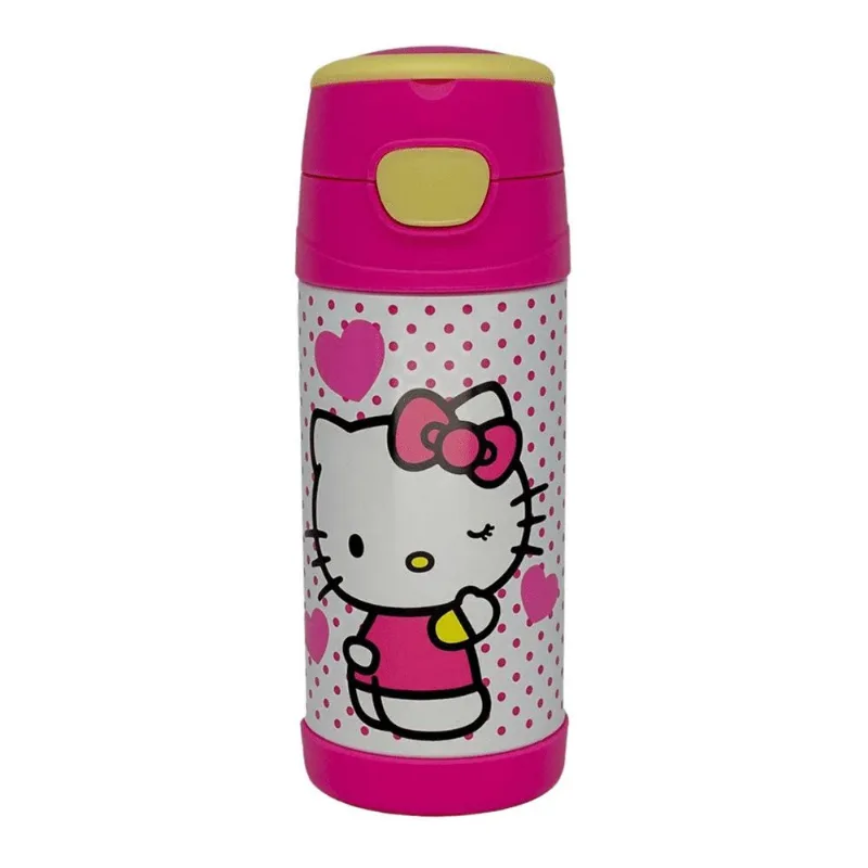 Garrafa Térmica Infantil Zonacriativa Top Handle Hello Kitty Aço Inox 350ml (MP)