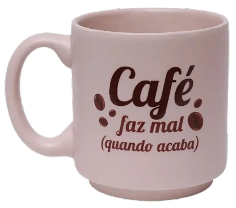 Caneca 100ml Mini Tina Café Faz Mal Quando Acaba - LC