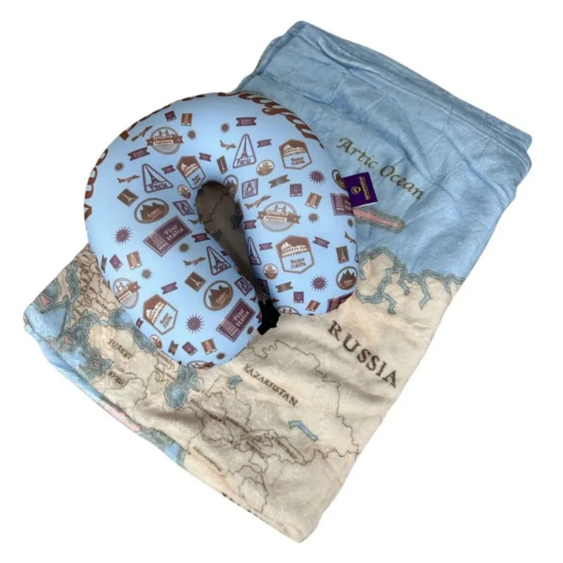 Kit Almofada De Pescoço E Manta Zonacriativa Viagem (MP)