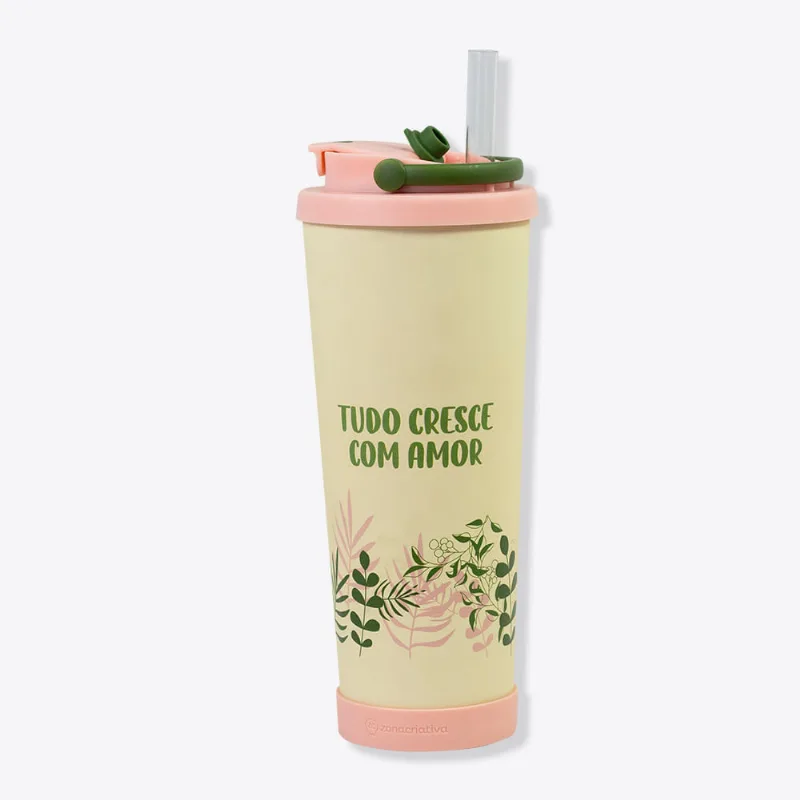 Copo Spring Com Canudo Jardinagem – Zonacriativa