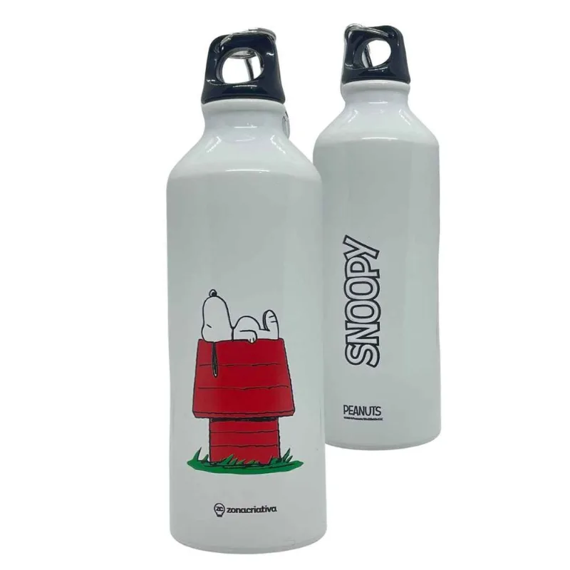 Garrafa Snoopy Squeeze Em Alumínio Com Mosquetão 500mL Original Peanuts - Zona Criativa