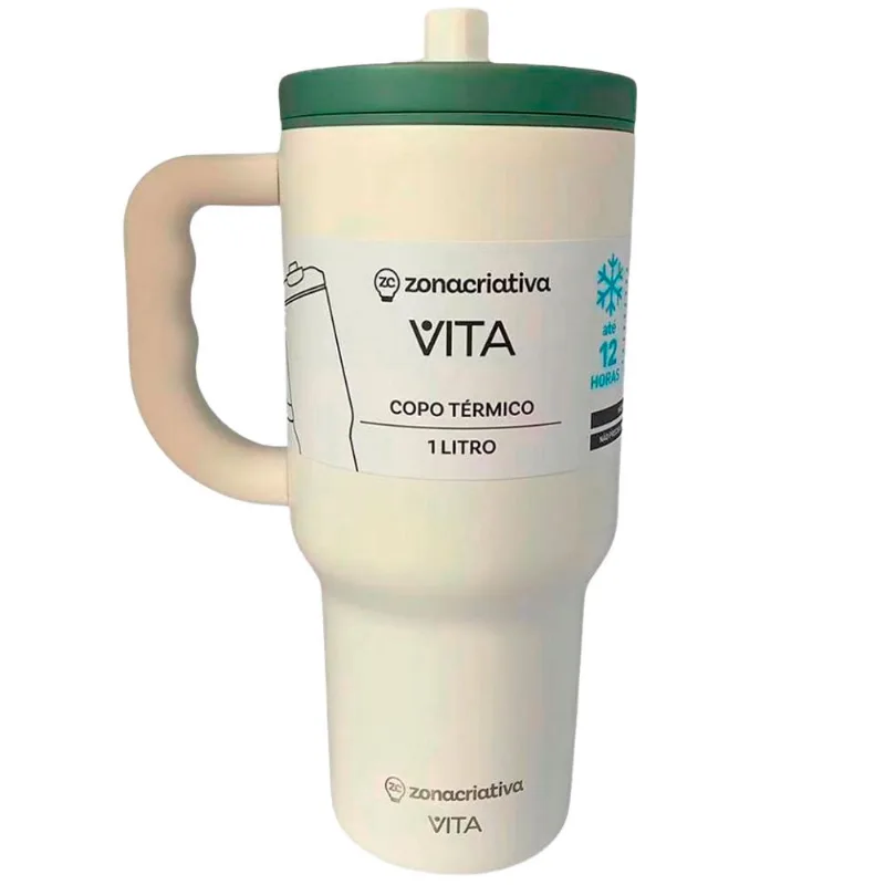 Copo Térmico Tumbler Zonacriativa 1 Litro Vita Jade 6107 (MP)