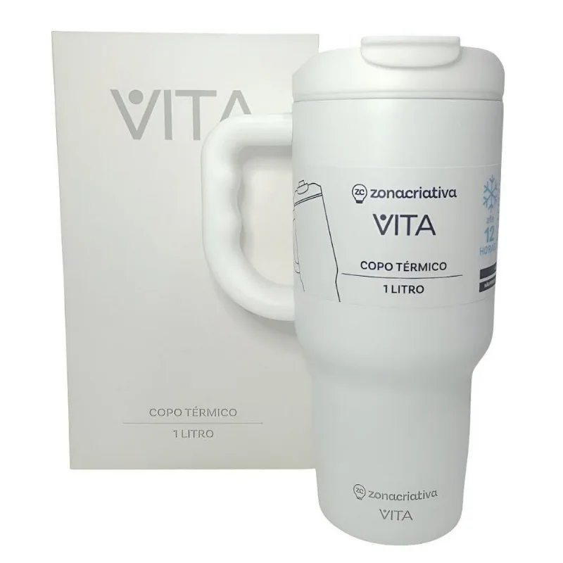 Copo Termico Com Canudo Tumbler Vita Neve 1Litro