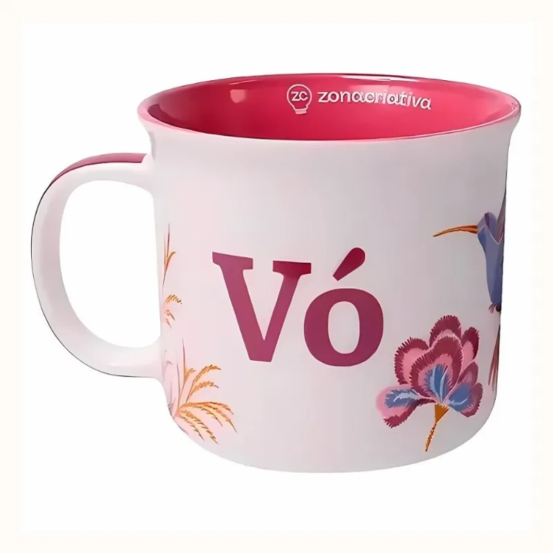 Caneca Zonacriativa Bordado De Vó 350ml 26136 (MP)