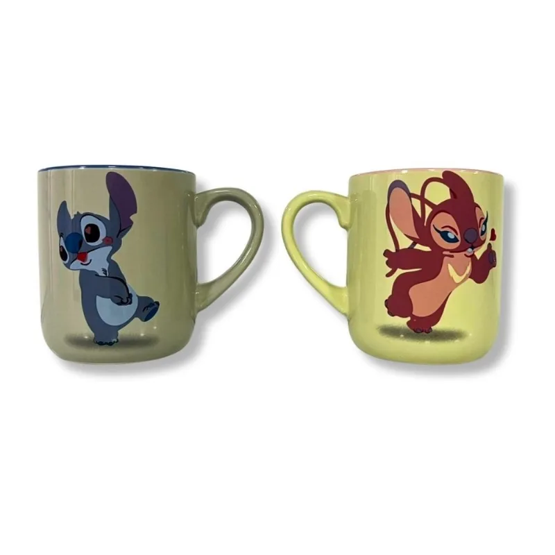 Kit Caneca Zonacriativa Stitch E Angel 2 Peças 400ml 26384 (MP)