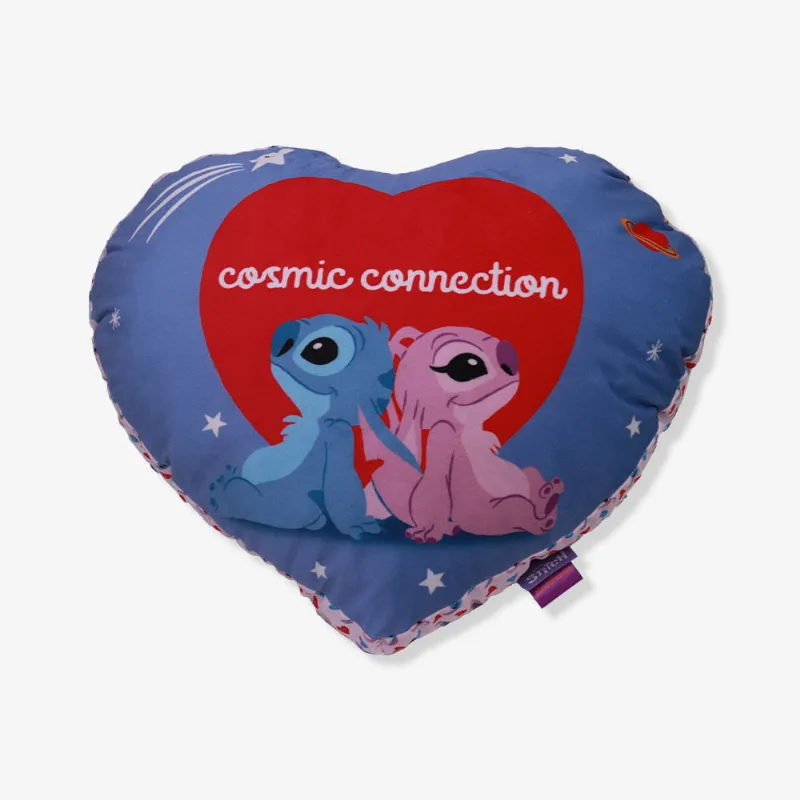 Almofada Formato Coração Stitch e Angel - Disney