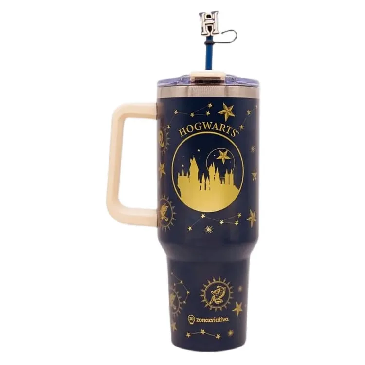Canecão Tumbler 1,15l Hogwarts Casas Com Canudo - LC - Presentes
