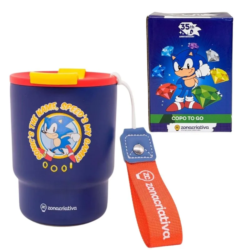 Copo Térmico To Go Alça e Tampa 400ml SONIC Zona Criativa
