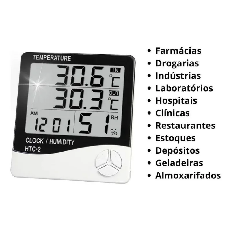 Relógio Temperatura Umidade Máxima Minima Termo-higrômetro D