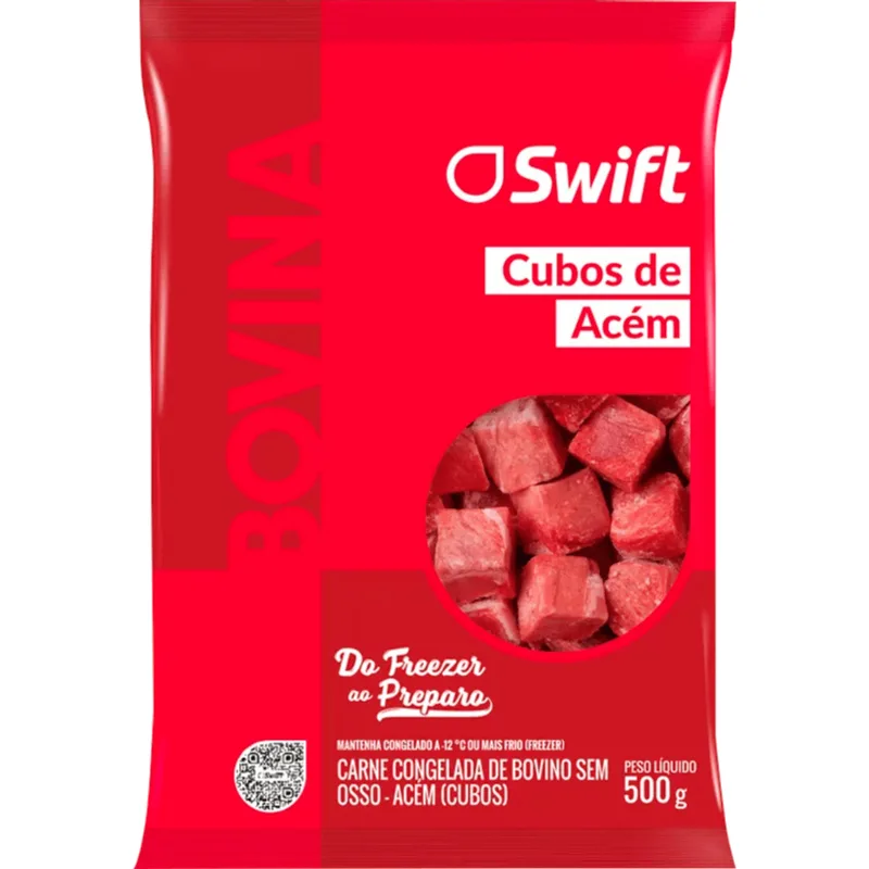 Carne Bovina Acém em Cubos Swift Congelada 500g