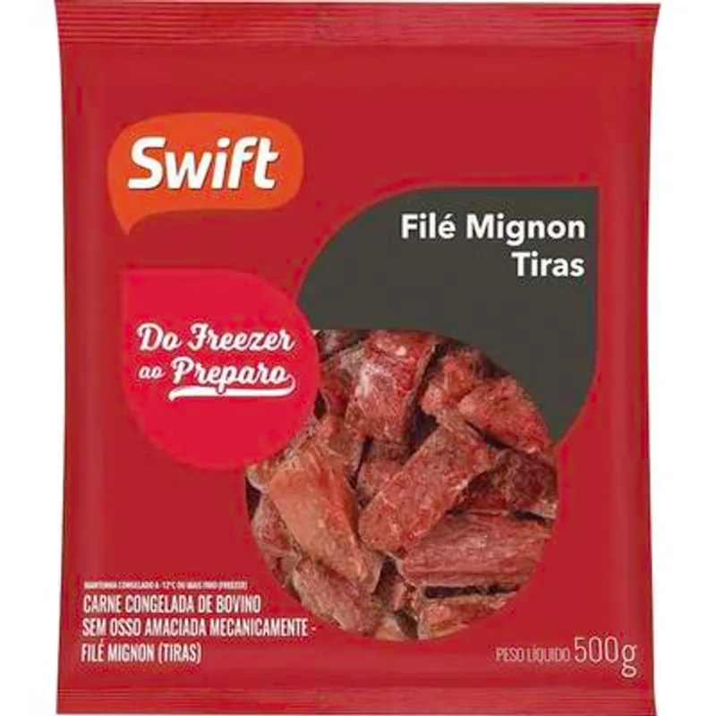Tiras de Carne Bovina Swift Congelada Filé Mignon 500g