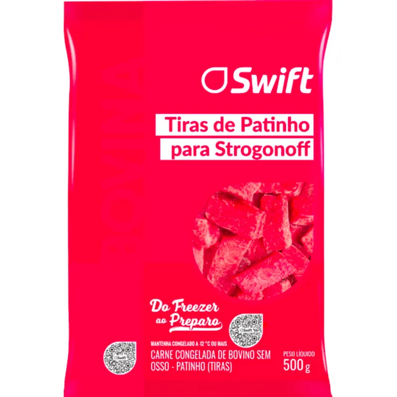 Tiras de Carne Bovina Swift Congelada Patinho 500g