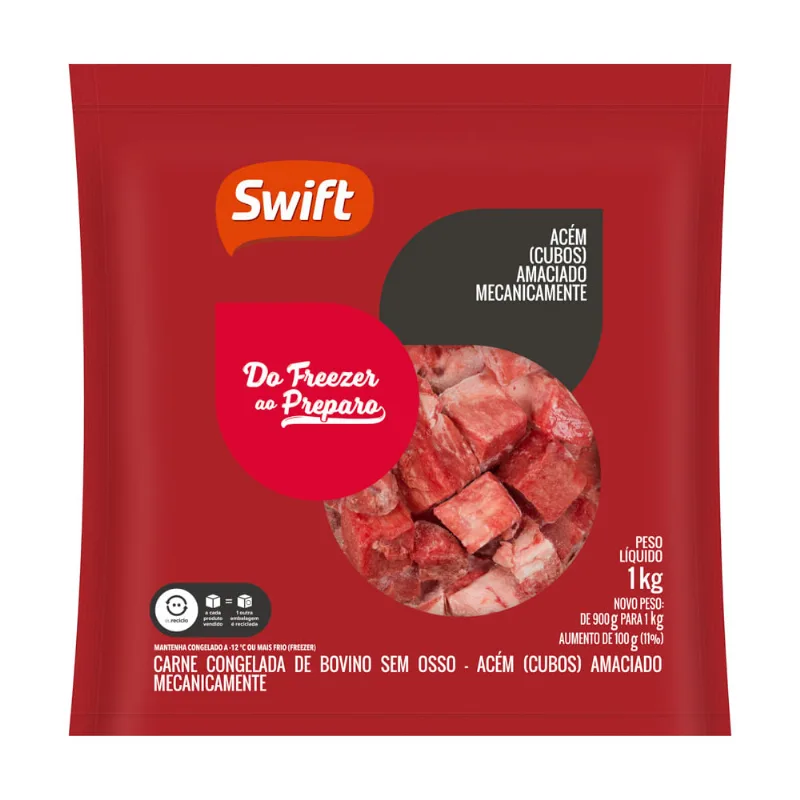 Carne Bovina Acém Swift 1Kg Cubos