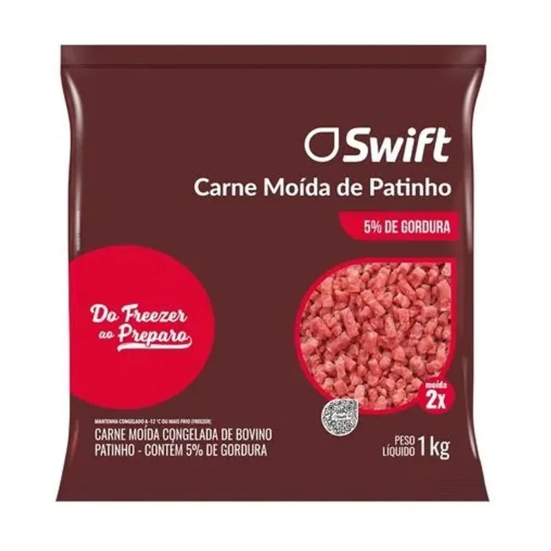 Carne Moída de Patinho Bovino Swift Congelada 1Kg