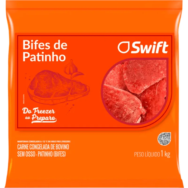 Carne Bovina Patinho em Bifes Swift Congelada 1kg