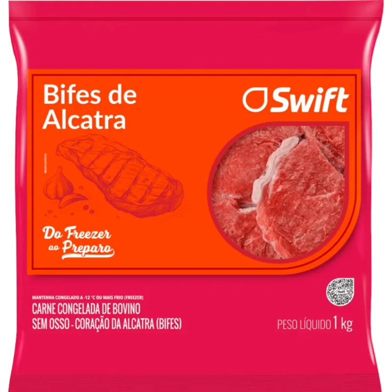 Alcatra Bovina em Bife Swift Congelada 1kg