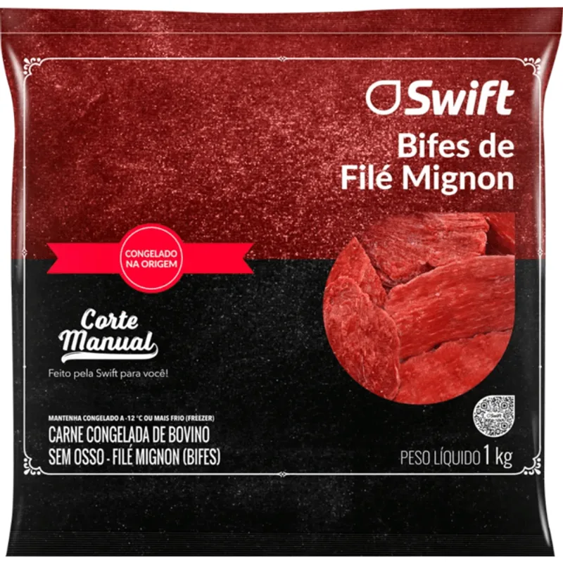 Carne Bovina em Bife Filé Mignon Swift Cong 1kg
