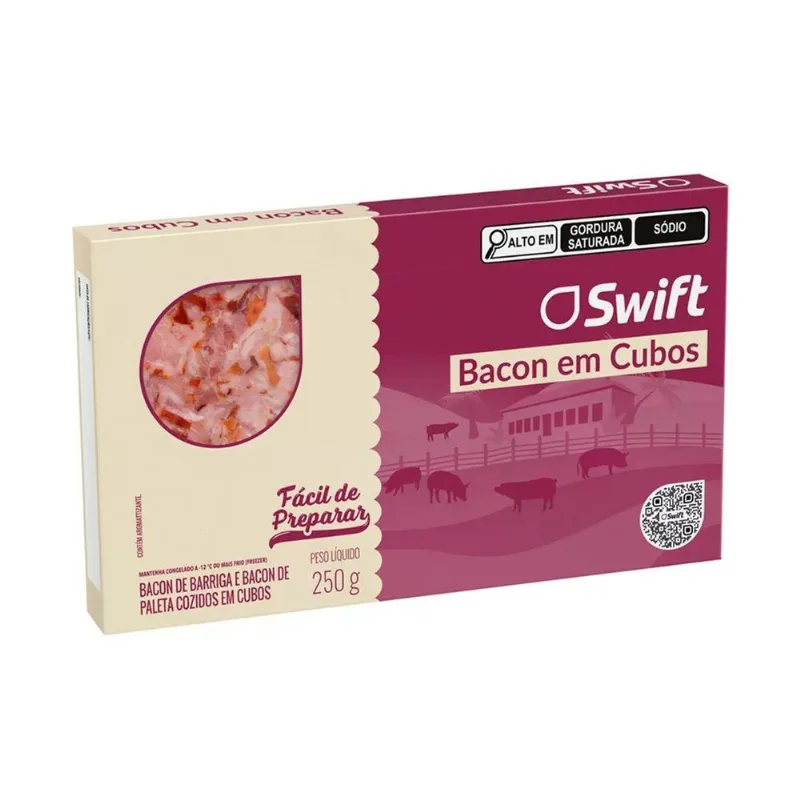 Bacon Swift em Cubos Caixa Congelado 250g