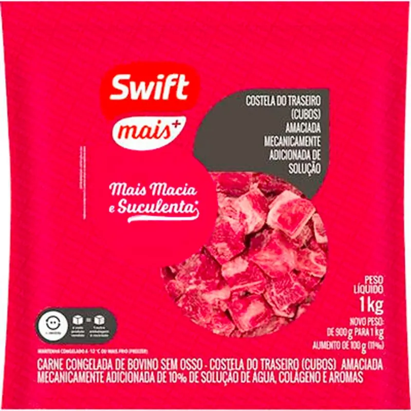 Carne Bovina em Cubos Swift Costela 1kg