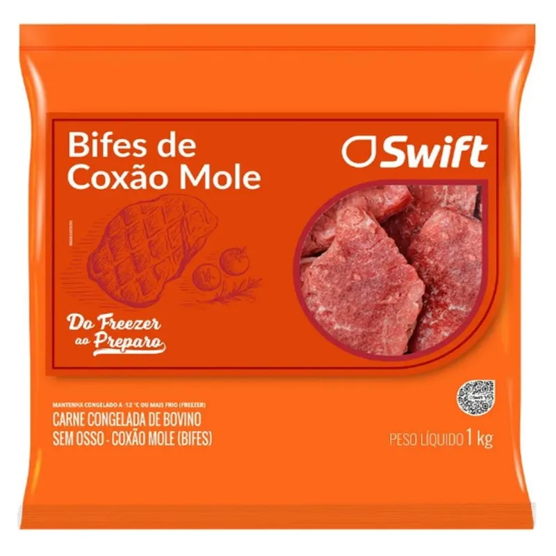 Coxão Mole Bovino Swift em Bife Congelado 1kg