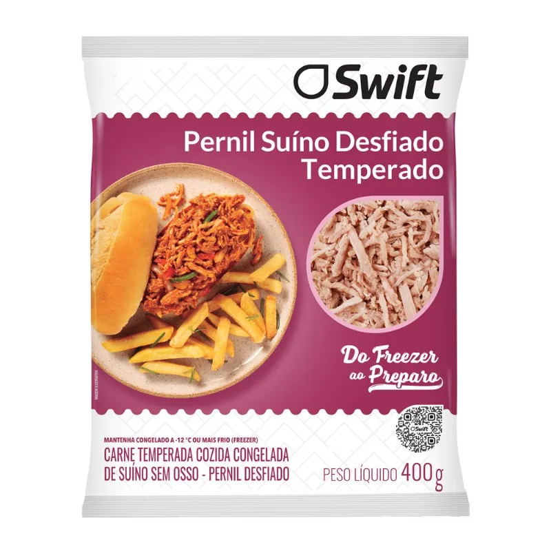 Pernil Suíno Desfiado Temperado Swift 400g