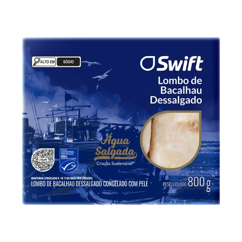 Lombo Bacalhau Dessalgado Swift 800g