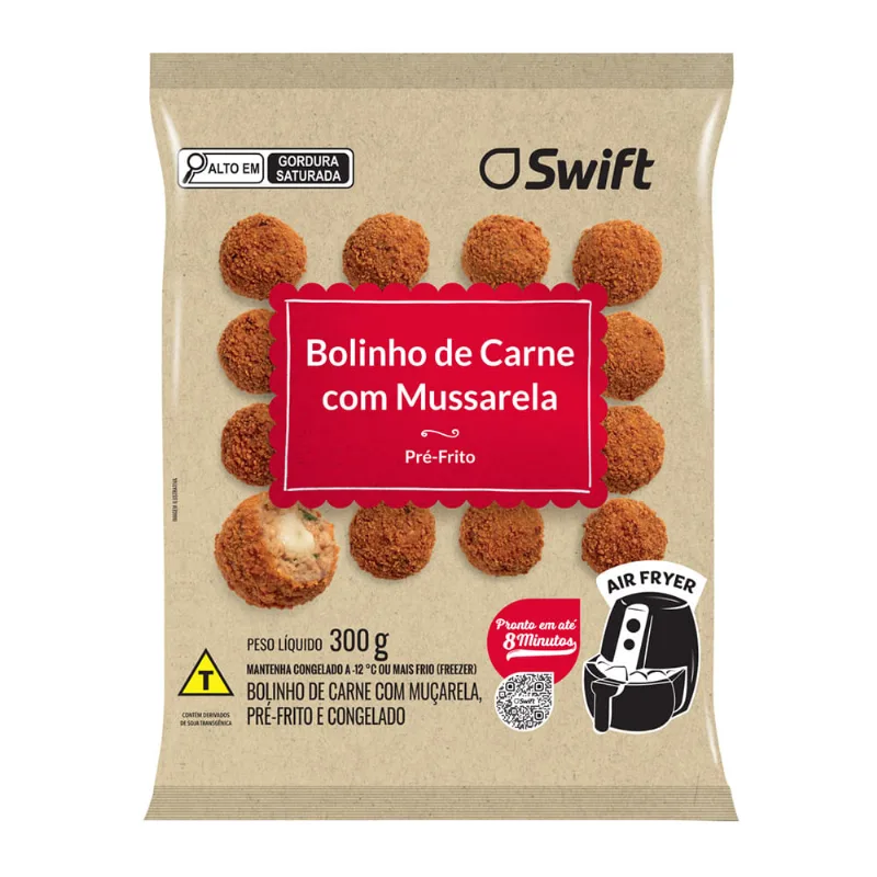 Bolinho de carne recheado com muçarela Swift 300g