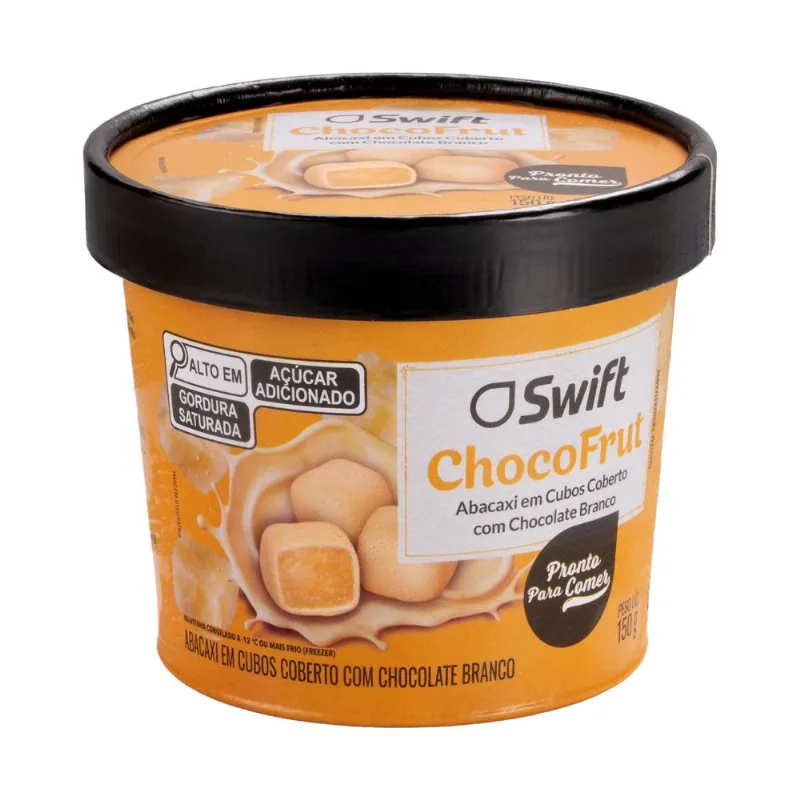 Choco Frut Swift Abacaxi Cubo Com Chocolate Branco 150g